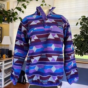 Patagonia Women's Sz S Synchilla Snap T Guatemalan Tango Bear: Violetti